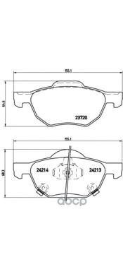 Колодки тормозные (Спереди) Honda Accord 02-20 Brembo арт. P 28 036