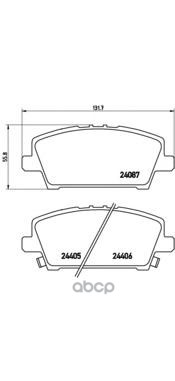 Колодки тормозные дисковые передн. HONDA CIVIC VIII Hatchback (FN  FK) 09/05-> Brembo арт. p28037
