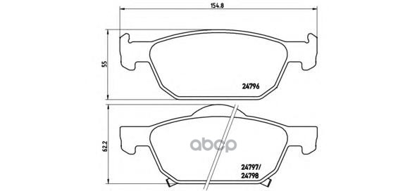 Колодки тормозные дисковые передн. HONDA ACCORD VIII (CU) 06/08-> / HONDA ACCORD VIII Estate (CW) 0 Brembo арт. p28044