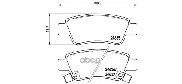 Колодки тормозные (Сзади) Honda CR-V 06-20 Brembo арт. P 28 046