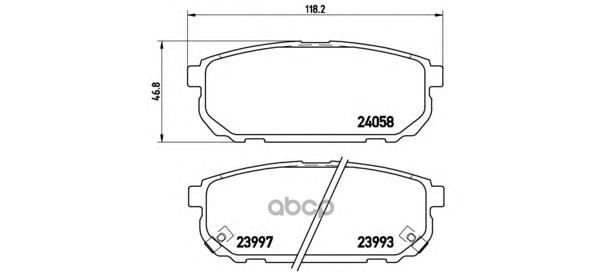 Колодки Тормозные Дисковые К-Т, Kia Sorento I (Jc) 08/02- Brembo арт. P30023