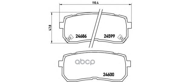 Колодки Тормозные Дисковые Задн. Hyundai H-1 Cargo (Tq) 02/08-> / Hyundai H-1 Travel (Tq) 02/08-> / Brembo арт. p30035