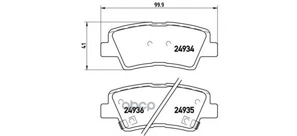 Колодки тормозные дисковые задн. HYUNDAI ELANTRA Saloon (AD  ADA) 09/15-> / HYUNDAI ELANTRA Saloon ( Brembo арт. p30047