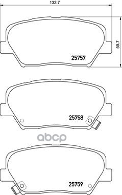 Колодки тормозные дисковые передн. HYUNDAI ASLAN 06/14-> / HYUNDAI GENESIS (DH) 06/14-> / HYUNDAI G Brembo арт. p30070