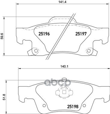 Колодки тормозные дисковые задн. DODGE DURANGO (WD) 12/10-> / JEEP GRAND CHEROKEE IV (WK  WK2) 06/10 Brembo арт. p37016