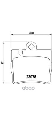 Колодки тормозные (Сзади) Mercedes-Benz C-Class 97-04 / S-Class 98-05 Brembo арт. P50042