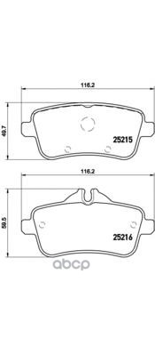Колодки тормозные дисковые задн. MERCEDES-BENZ GL-CLASS (X166) 07/12-> / MERCEDES-BENZ GLE (W166) 04 Brembo арт. p50101