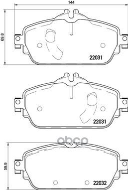 Колодки тормозные дисковые передн. MERCEDES-BENZ C-CLASS (W205) 07/13-> / MERCEDES-BENZ C-CLASS Con Brembo арт. p50119