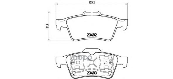 Колодки тормозные задние, без пружинки BREMBO P59044 Brembo арт. P59044