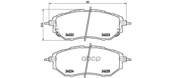 Колодки тормозные дисковые передн./задн. SUBARU BRZ 06/12-> / SUBARU FORESTER (SJ) 11/12-> / SUBARU Brembo арт. p78017