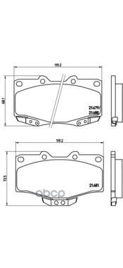Колодки тормозные дисковые передн. TOYOTA 4 RUNNER (_N1_) 08/87-12/96 / TOYOTA 4 RUNNER (_N18_) 11/9 Brembo арт. p83009