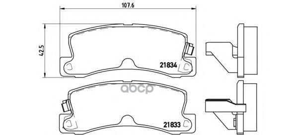 Колодки тормозные дисковые задн. LEXUS ES (MCV_  VZV_) 10/96-06/08 / LEXUS RX (MCU15) 07/00-05/03 / Brembo арт. p83015
