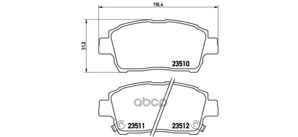 Колодки тормозные дисковые передн.TOYOTA COROLLA (_E12_) 01/01-12/07 / TOYOTA COROLLA Estate (_E12_) Brembo арт. p83051
