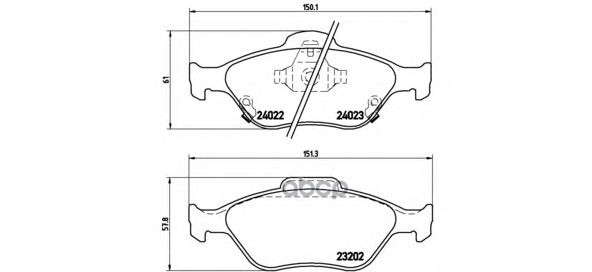 Колодки тормозные дисковые передн. DAIHATSU CHARADE 05/11-> / TOYOTA YARIS (_P13_) 12/10-> / TOYOTA Brembo арт. p83085