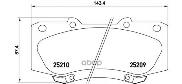 Колодки тормозные дисковые передн. TOYOTA HILUX VII Pickup (_N1_  _N2_  _N3_) 08/04-> Brembo арт. p83140