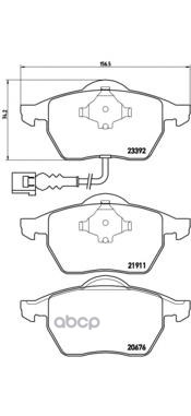 Колодки тормозные дисковые передн. AUDI A3 (8L1) 09/96-06/03 / AUDI TT (8N3) 10/98-06/06 / AUDI TT Brembo арт. p85045