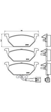 Колодки тормозные (Спереди) Audi A3 96-13 / Skoda Octavia 96-13 / Rapid 12-20 / Volkswagen Golf 97-1 Brembo арт. P 85 072
