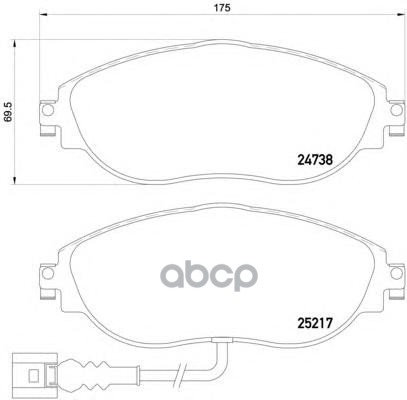 Колодки Тормозные Дисковые Передн. Audi A3 Convertible (8V7  8Ve) 10/13-> / Seat Alhambra (710  711 Brembo арт. p85131