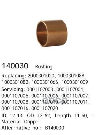 Втулка Стартера 12  13X13  62X11 5 CARGO арт. 140030