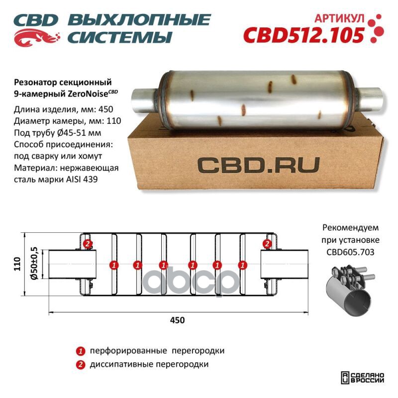 Резонатор ZeroNoise CBD CBD512.105 CBD арт. CBD512.105
