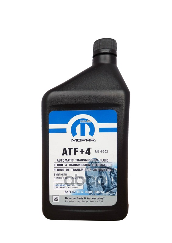 Масло трансмиссионное синтетическое Mopar ATF+4 0,946л CHRYSLER арт. 68218057AA