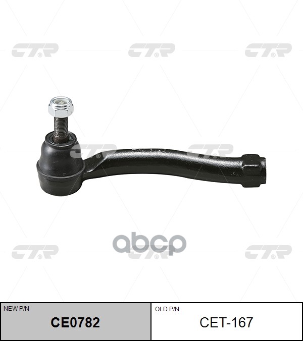 Наконечник рулевой тяги TOYOTA Yaris 2005 - 2012 / Vitz 2007 - 2013 / Prius C 2012 - / Charade 2011 CTR арт. ce0782