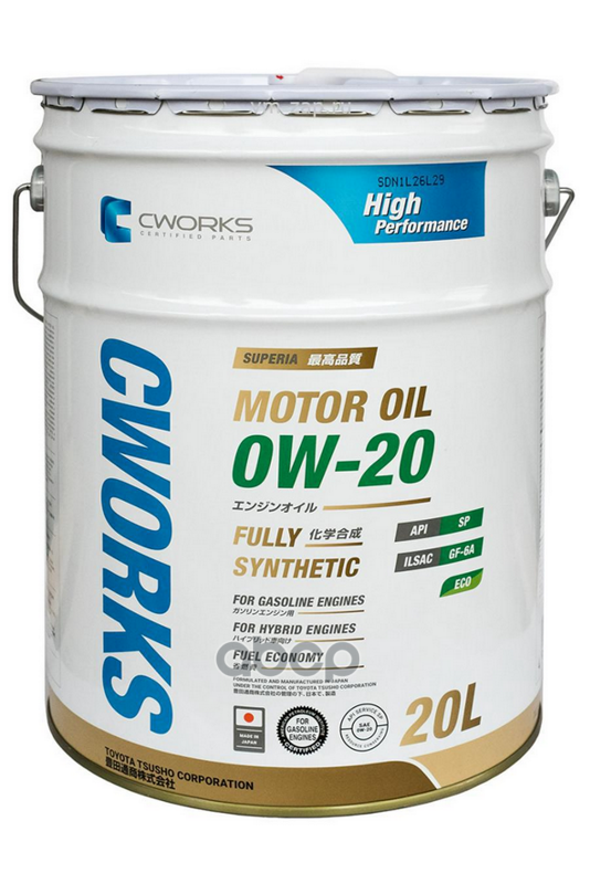 CWORKS 0W-20 20L Superia Motor Oil Sp/Gf-6A, , Масло Моторное