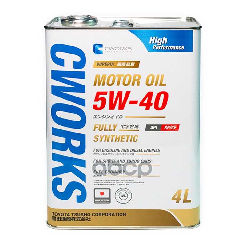 CWORKS Масло моторное SUPERIA MOTOR OIL 5W-40 SP/CF 4L A13SR2004