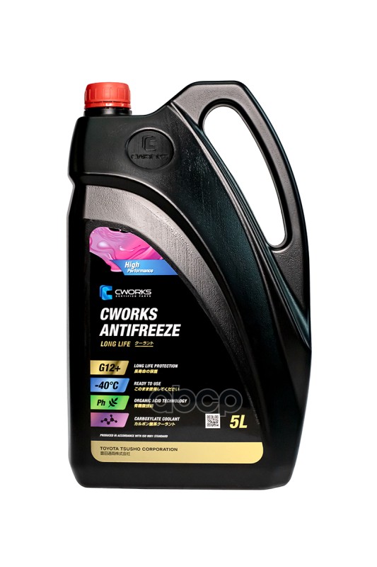 Антифриз готовый розовый Long Life G12+ 5л CWORKS арт. A410R0005