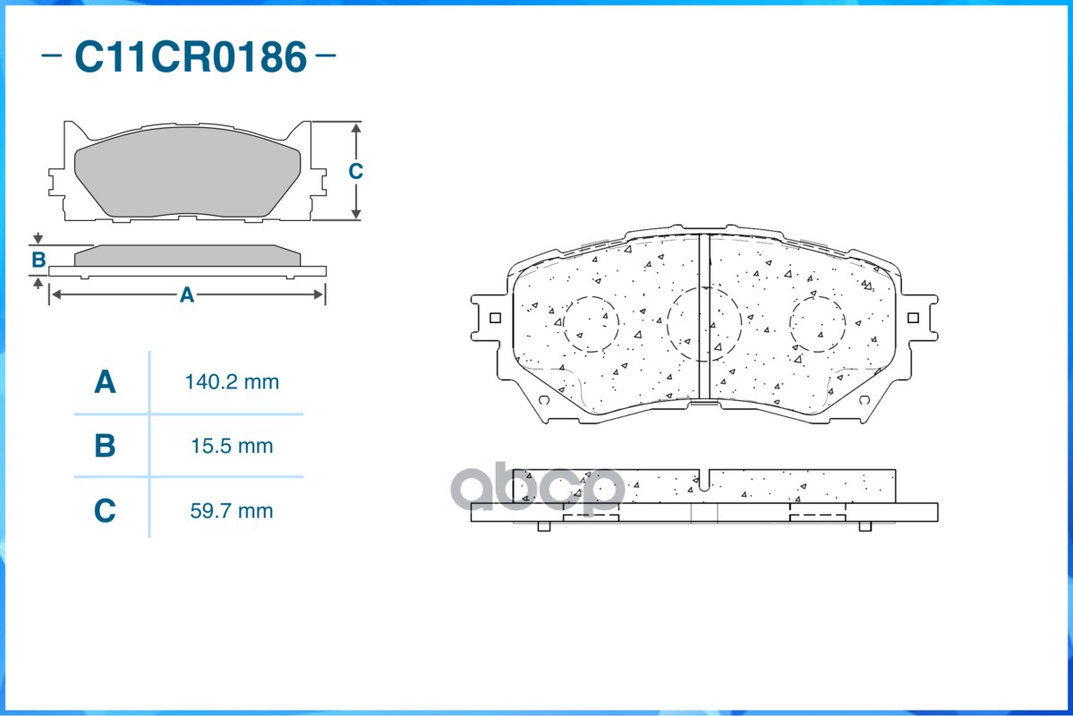 Тормозные колодки передние Low Metallic C11CR0186 CWORKS арт. C11CR0186