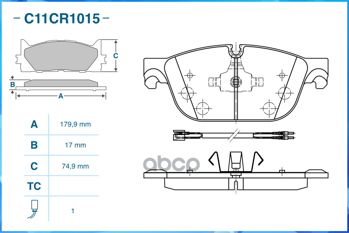 Тормозные колодки передние Low Metallic C11CR1015 CWORKS арт. C11CR1015