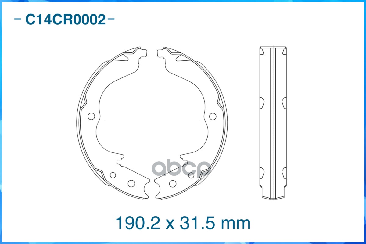 Тормозные колодки задние барабанные Low Metallic C14CR0002 CWORKS арт. C14CR0002