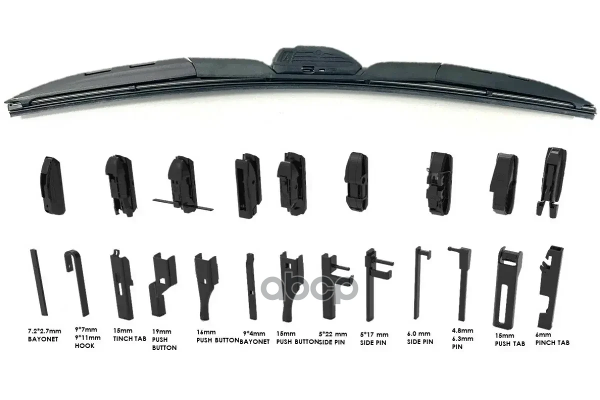 Щетка стеклоочистителя с адаптерами 22"/550 mm гибридная D24CR0022 CWORKS арт. D24CR0022