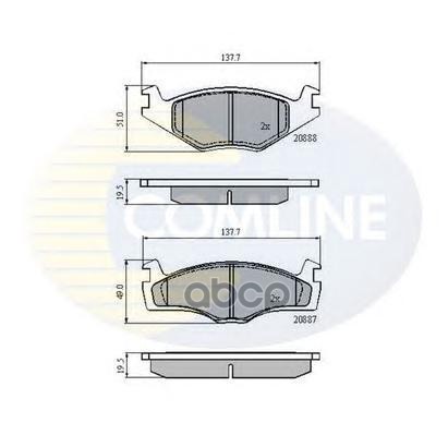 Колодки Seat Cordoba 93 - 99/Ibiza 93 - 98/Toledo 91 - 99/Vw Caddy 82 - 92/Golf 74 - 9 Comline Cbp0149 Comline арт. CBP0149