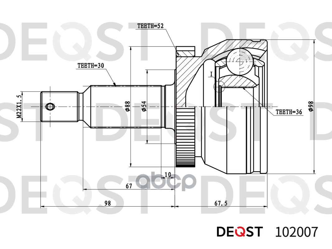 Шрус Hyundai Santa Fe DEQST арт. 102007