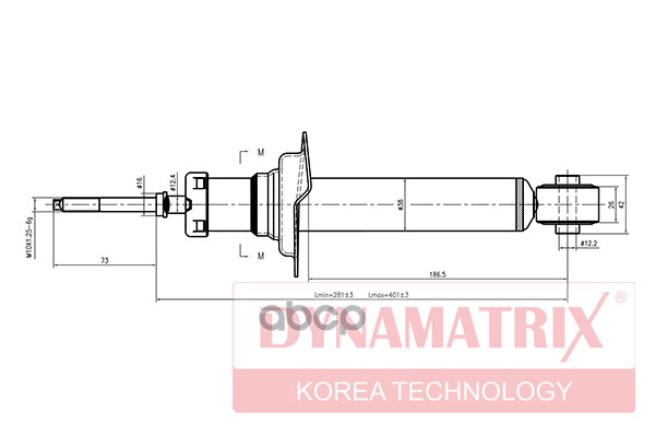 амортизатор подвески газонаполненный DSA341186 DYNAMATRIX-KOREA арт. DSA341186
