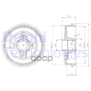 Барабан тормозной задний CITROEN XSARA (N1), DACIA LOGAN (LS_), RENAULT CLIO II BF427 Delphi арт. BF427