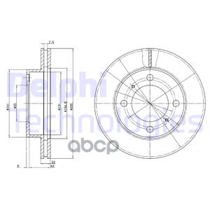 Диск Тормозной Передний Toyota Corolla E10-E11 Bg2891 Delphi арт. BG2891