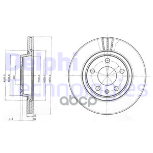 Диск тормозной (2 шт в уп) цена за 1шт. Delphi арт. BG3198