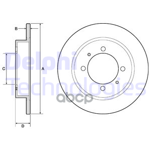 Торм.диск зад.[260x10] 4 отв. min 2 Delphi арт. BG3203
