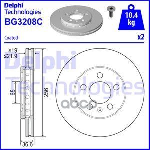 Диск тормозной передний SKODA OCTAVIA (1U), FABIA I/II BG3208C Delphi арт. BG3208C