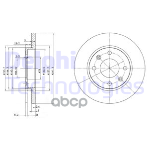 Диск тормозной (2 шт в уп) цена за 1шт. Delphi арт. BG3364