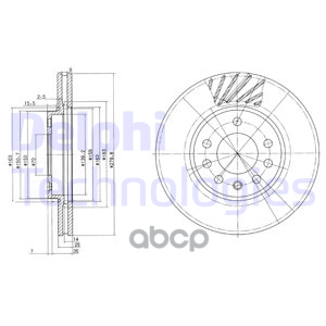 Диск тормозной передний OPEL ASTRA G/H, MERIVA, ZAFIRA A/B 280мм BG3405 Delphi арт. BG3405