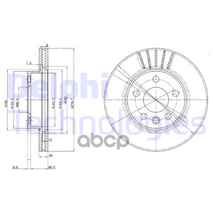 Диск Торм Передн Vw Transporter Iv Delphi арт. bg3417