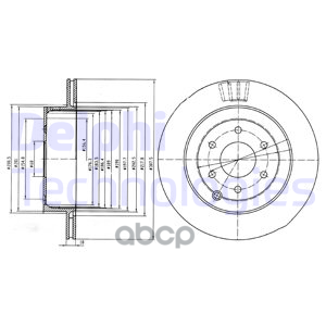 Диск тормозной (2 шт в уп) цена за 1шт. Delphi арт. BG4174