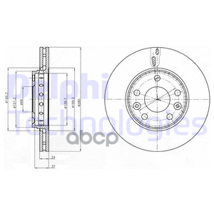 Диск тормозной (2 шт в уп) цена за 1шт. Delphi арт. BG4265