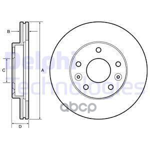 Диск тормозной (2 шт в уп) цена за 1шт. Delphi арт. BG4455