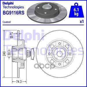 Диск Тормозной В Сборе С Подшипником Citroen C4 Ii, Peugeot 308 (249Мм) Bg9116rs Delphi арт. BG9116RS