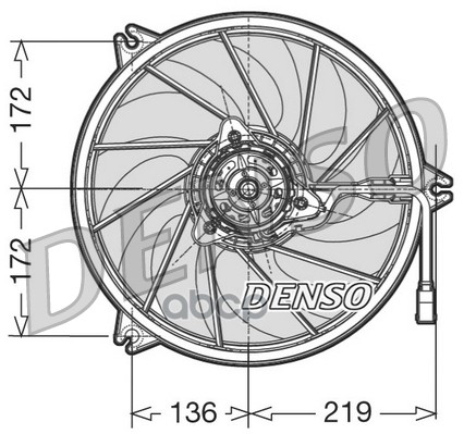 Вентилятор Радиатора Peugeot: 206 1.1/1.4/1.6/1.9D/2.0 98- Denso арт. DER21006