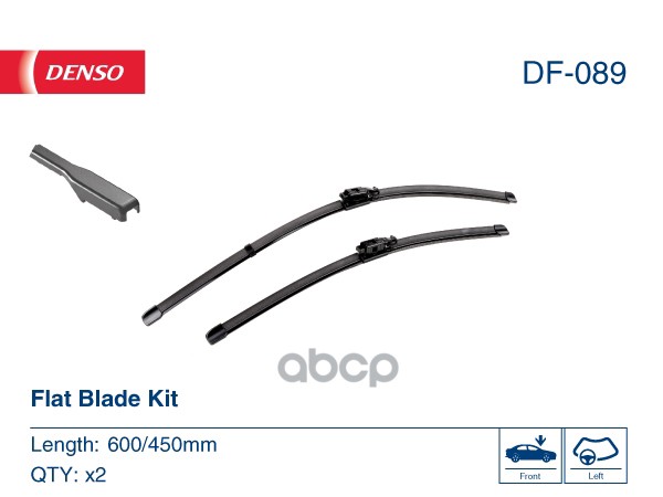 Щетка стеклоочистителя (Бескаркасная/ Комплект) Denso арт. DF-089